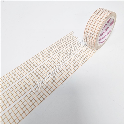 15mm Washi | KAD Rainbow Grid - Orange (White BG)