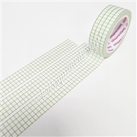 15mm Washi | KAD Rainbow Grid - Green (White BG)