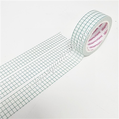 15mm Washi | KAD Rainbow Grid - Turquoise (White BG)