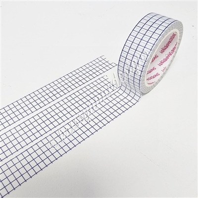15mm Washi | KAD Rainbow Grid - Blue (White BG)
