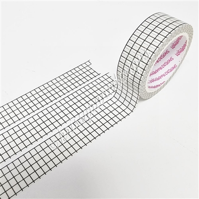 15mm Washi | KAD Rainbow Grid - Black (White BG)