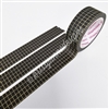 15mm Washi | KAD Rainbow Grid - Yellow (Black BG)