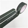 15mm Washi | KAD Rainbow Grid - Green (Black BG)