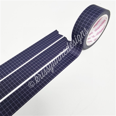 15mm Washi | KAD Rainbow Grid - Purple (Black BG)