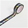 15mm Washi | Party Hats (Black)