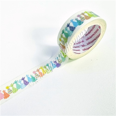 15mm Washi | Party Hats (White)