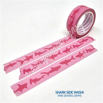 15mm Washi | Pink Sharks