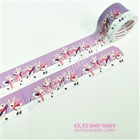25mm Washi | Skating Bunnies