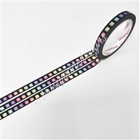 5mm Washi - Rainbow Checklist (Black BG)