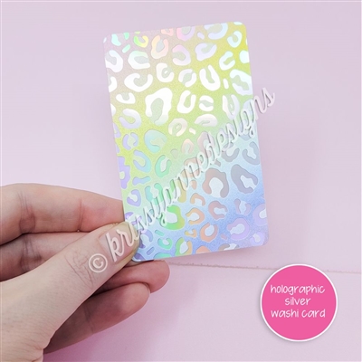 Holographic Washi Card - Rainbow Wild Print