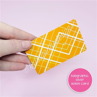 Holographic Washi Card - Bold Abstract Plaid