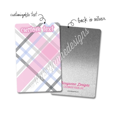 Personalized Rectangle Metal Washi Card - October Plaid