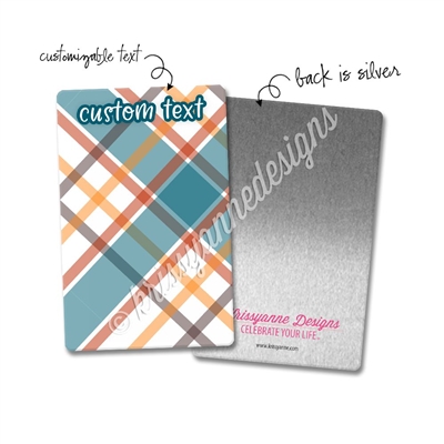 Personalized Rectangle Metal Washi Card - November Plaid