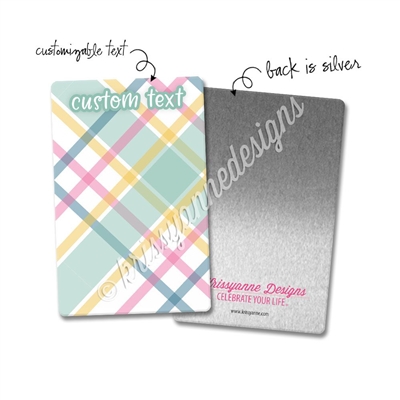 Personalized Rectangle Metal Washi Card - December Plaid