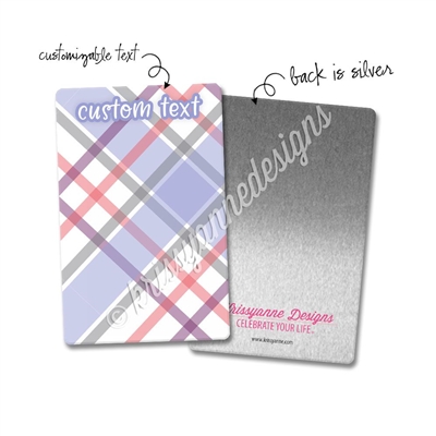 Personalized Rectangle Metal Washi Card - January Plaid
