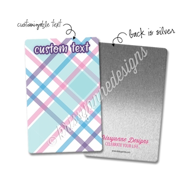 Personalized Rectangle Metal Washi Card - April Plaid