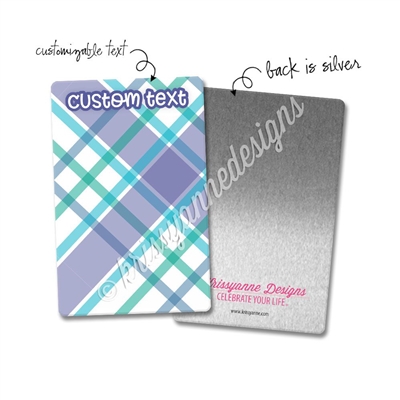 Personalized Rectangle Metal Washi Card - May Plaid