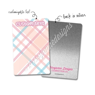 Personalized Rectangle Metal Washi Card - June Plaid