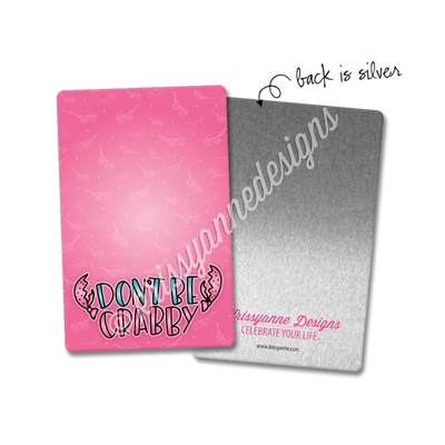 Rectangle Metal Washi Card - Don't Be Crabby