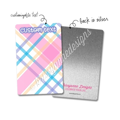 Personalized Rectangle Metal Washi Card - July Plaid