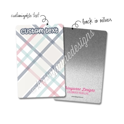 Personalized Rectangle Metal Washi Card - September Plaid