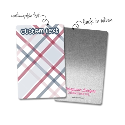 Personalized Rectangle Metal Washi Card - Holiday Plaid