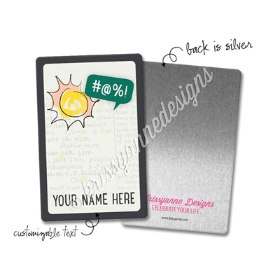 Personalized Rectangle Metal Washi Card - #@%!