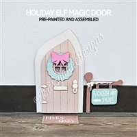 Wooden Display | Holiday Elf Magical Door (Neutral Colors)
