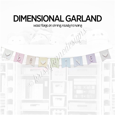 Dimensional Wood Garland - Be Mine