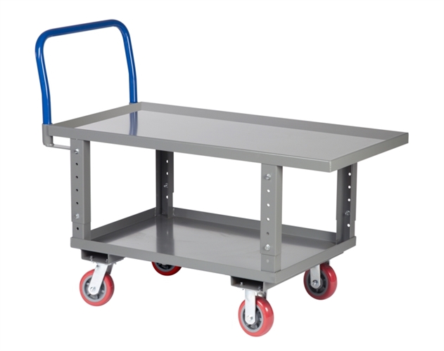Lipped Deck Adjustable Height Ergonomic Transport Cart