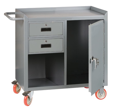 2MX17 - Combo Mobile Cabinet w/ One Locking Door & Two Drawers - 24" x 36" Shelf Size