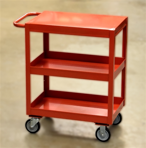 Flush Top Three Shelf Utility Cart