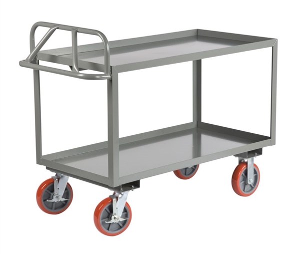 HD Two Shelf Cart with Ergonomic Handle Lips Up