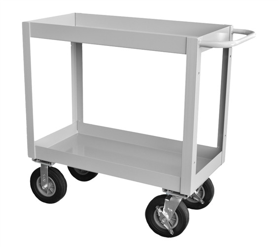 Cushion Load, 3" Deep Lip Heavy Duty Transport Cart - 18" x 36" Shelf Size