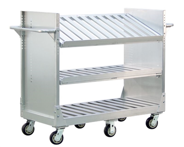 Aluminum Adjustable Pick and Put Cart - 24" x 63" Shelf Size