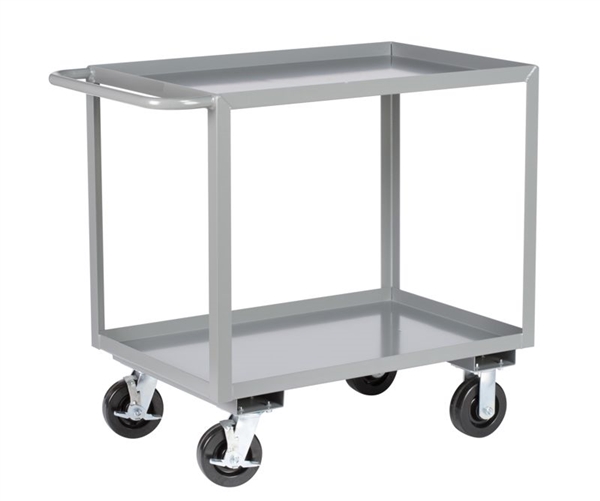 Heavy Duty Two Shelf Cart with Lipped Shelves