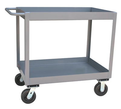 AX16 - Heavy Duty 3" Deep Lipped Two Shelf Cart - 24" x 30" Shelf Size
