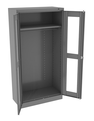 Metal Wardrobe Cabinet with C Thru Doors
