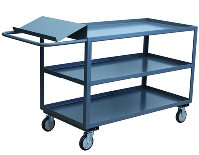 BT28 - Three Shelf Cart w/ Writing Stand - 36" x 60" Shelf Size