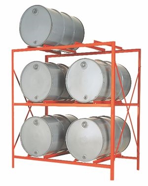 Drum Storage Rack 3 Levels 6 Drum Capacity
