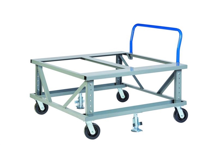 Ergonomic Adjustable Height Mobile Pallet Stand with Open Top Deck