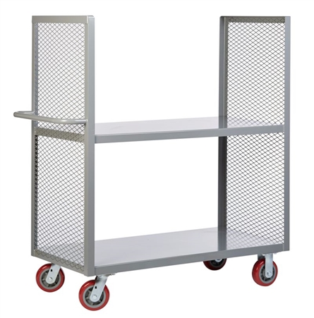 Two Shelf Mesh Sides Two Sided Cart