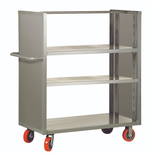 Solid Sides, Adjustable Shelf, Two Sided Warehouse Truck