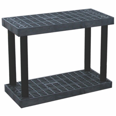 Two Shelf Grid Top Plastic Shelving