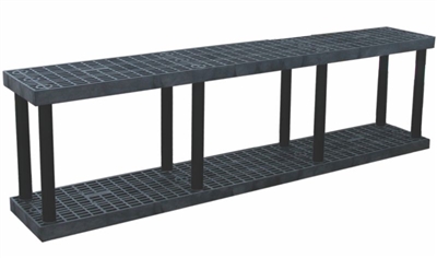 Two Shelf Grid Top Plastic Shelving