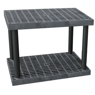 Two Shelf Grid Top Plastic Shelving