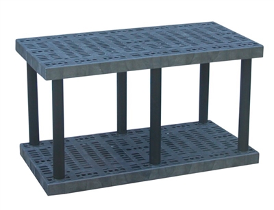 Two Shelf Grid Top Plastic Shelving