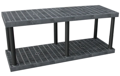 Two Shelf Grid Top Plastic Shelving