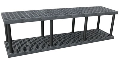 Two Shelf Grid Top Plastic Shelving