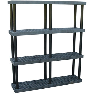 Four Shelf Grid Top Plastic Shelving